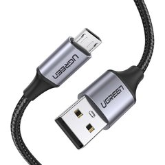 кабель Ugreen US290 USB - Micro USB Cable Aluminum Braid 1м (чорний)