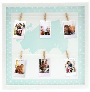 Декоративная пластиковая фоторамка INSTAX MINI 9 DOT PEG FRAME ISE BLUE голубой