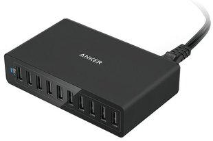 Сетевое зарядное устройство Anker PowerPort 10 60W 10-port V3 Black