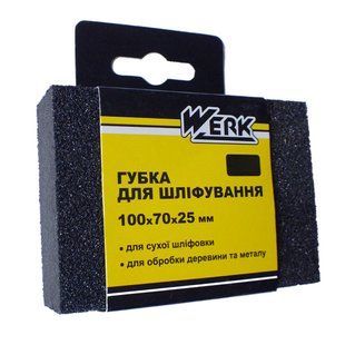 Губка для шлифования Werk 100x70x25 мм, К80