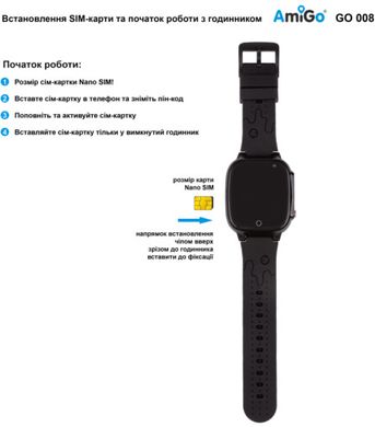 Смарт-годинник для дітей AmiGo GO008 MILKY GPS WIFI Black
