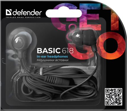 Наушники Defender (63618) 1 Basic-618 черный