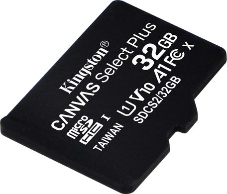 Карта пам'яті Kingston 32GB microSDHC Canvas Select Plus 100R A1 C10 (SDCS2/32GBSP)