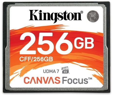 Карта памяти Kingston Compact Flash Canvas Focus 256 GB (150R/130W)