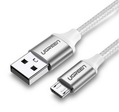 кабель Ugreen US290 USB - Micro USB Cable Aluminum Braid 1м (білий)