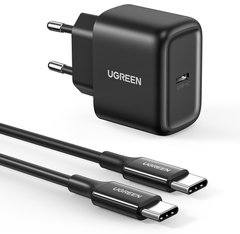 Сетевое зарядное устройство Ugreen CD250 25W Type-C PD Charger + C-C 2m Cable (Black)