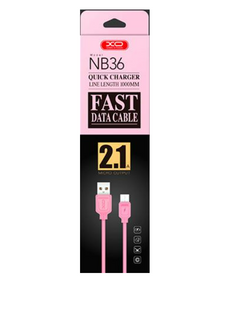 Кабель USB XO NB36 lightning 1m 2.1A Pink