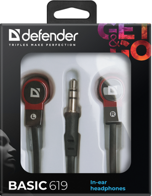 навушники Defender Basic-619 black/red