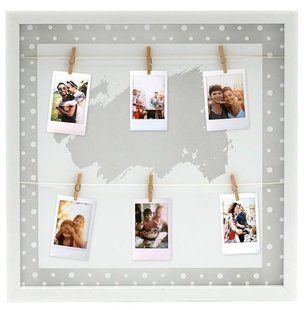 Декоративная пластиковая фоторамка INSTAX MINI 9 DOT PEG FRAME SMO WHITE белый