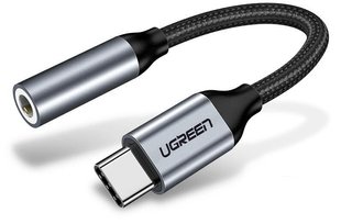 Кабель Ugreen AV142 Type-C M - 3.5mm F Audio Adapter 10см (Gray)