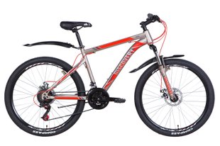 Велосипед 26" Discovery TREK DD 2021 (серо-красный (м))