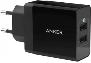 Сетевое зарядное устройство Anker PowerPort2 24W/4.8A V3 Black