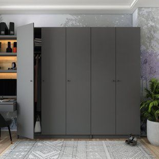 Комплект шаф для одягу Doros Промо (2 шт.) 225х48х204 см Графіт (DRS-011213)