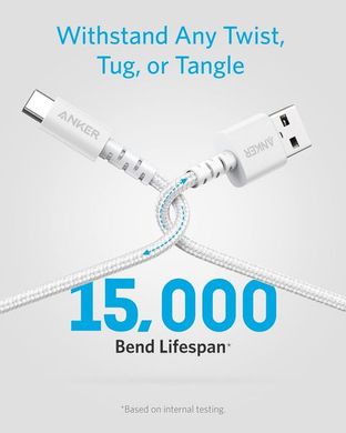 Кабель Anker Powerline Select+ USB-C to USB-A - 1.8м (Білий)