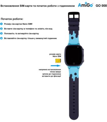 Смарт-годинник для дітей AmiGo GO008 MILKY GPS WIFI Blue