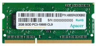 Оперативний запам'ятовувальний пристрій ApAcer для ноутбука DDR3 2Gb 1333Mhz БЛИСТЕР DS.02G2J.H9M