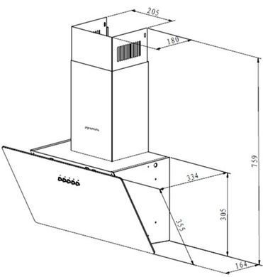 Витяжка з нахилом Pyramida NRX2-60 BL