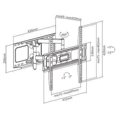 Кронштейн LCD Brateck 32-70" LPA69-446