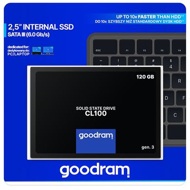 SSD внутренние Goodram CL100 120 GB GEN.3 SATAIII TLC(SSDPR-CL100-120-G3)