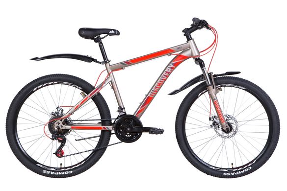 Велосипед 26" Discovery TREK DD 2021 (сіро-червоний (м))