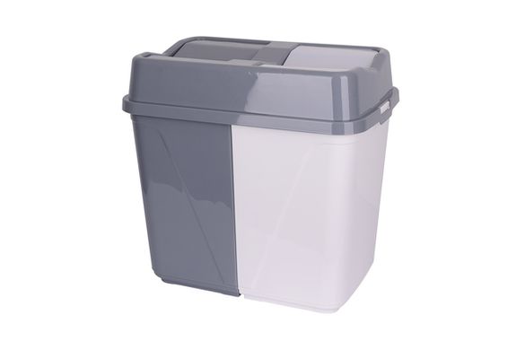 Корзина для мусора Violet House 0016 GRAY-WHITE кач / кр 20 + 20 л (0016 GRAY-WHITE кач / кр 20 + 20 л)