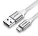 Кабель Ugreen US290 USB – Micro USB Cable Aluminum Braid 1м White фото 1