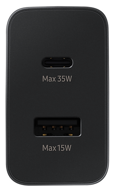 Мережевий зарядний пристрій Samsung EP-TA220NBEGRU 35W Charger Duo USB-C+USB Black
