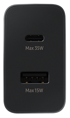 Сетевое зарядное устройство Samsung EP-TA220NBEGRU 35W Charger Duo USB-C+USB Black