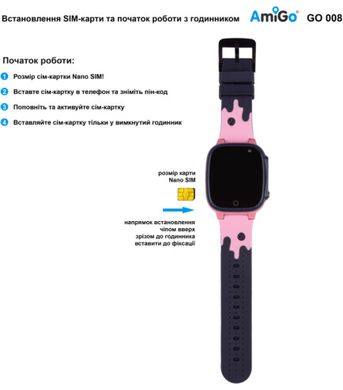 Смарт-годинник для дітей AmiGo GO008 MILKY GPS WIFI Pink
