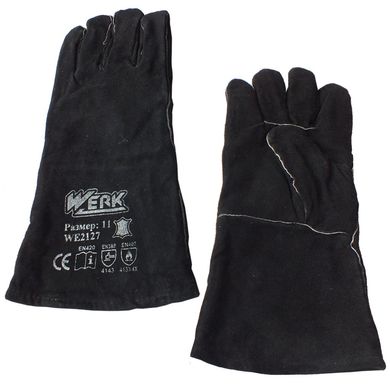 (WE2127) Перчатки замшевые, манжет крага, черного цвета р.11 Werk
