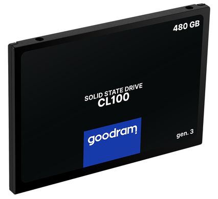 SSD внутрішні Goodram CL100 480 GB GEN.3 SATAIII TLC(SSDPR-CL100-480-G3) комп'ютерний запам'ятовувальний пристрій