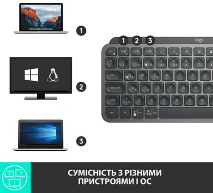 Клавіатура Logitech MX Keys Mini Minimalist Wireless, US, Graphite (920-010498)