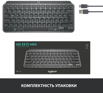 Клавиатура Logitech MX Keys Mini Minimalist Wireless, US, Graphite (920-010498)