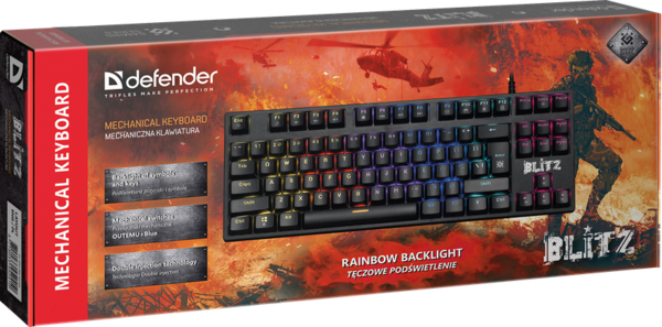 Клавиатура Defender Blitz GK-240L EN, Rainbow, механическая (45241)