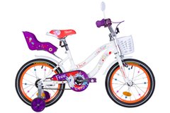Велосипед 16" Formula FLOWER PREMIUM 2021 (біло-помаранчевий c фіолетовим)