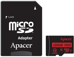 Карта памяти ApAcer microSDXC 128GB UHS-I U1 Class 10 (AP128GMCSX10U5-R) + SD адаптер