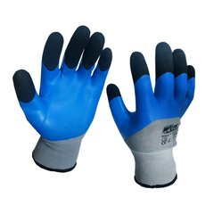 (WE2139) Перчатки с латексным покрытием усиленные (черные пальцы) Werk