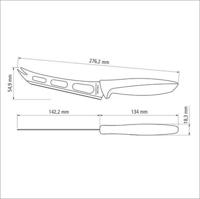 Набір ножів для сиру Tramontina Plenus light grey, 152 мм - 12 шт.