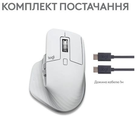 Мышь Logitech MX Master 3S For Mac Performance Wireless Pale Grey (910-006572)