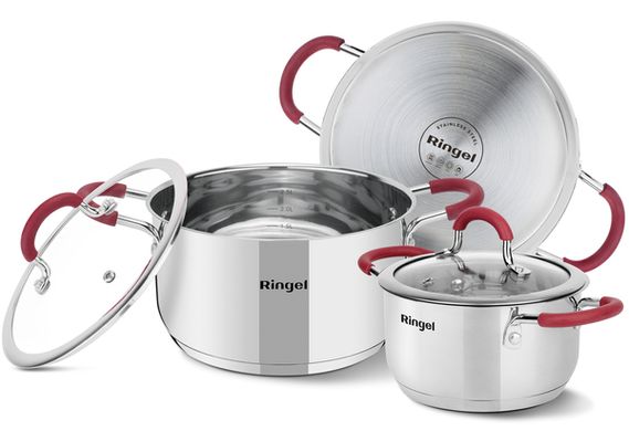 Набір посуду Ringel Ingrid набір кастрюль 6 пр. 1.6 л+2.3 л+3.2 л (RG-6006)