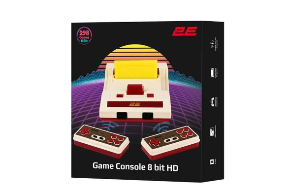 Игровая консоль 2Е 8 Bit HDMI (298 игр, 2 проводных джойстика)