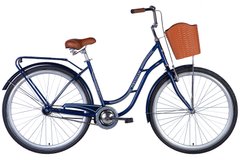Велосипед ST 28" Dorozhnik OBSIDIAN з багажником задн St з кошиком Pl з крилом St 2024 (темно-синій)