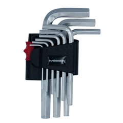 Набір Г-подібних ключів НEX 9 од., S2, 1,5-10 мм Haisser