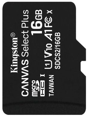 Картка пам'ятi Kingston microSDHC 16Gb Canvas Select+ A1 (R100/W10) +ad