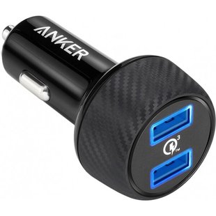 Автомобильное зарядное устройство Anker PowerDrive - 2 Quick Charge 3.0 Ports V3 (Black)