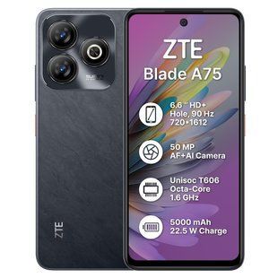 Смартфон ZTE Blade A75 4/128GB Black