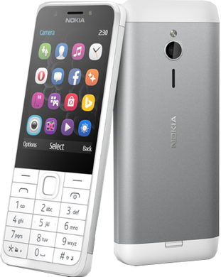 Мобільний телефон Nokia 230 Dual SIM (сріблястий)