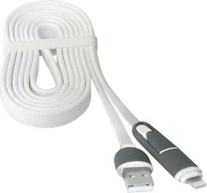 Кабель Defender USB10-03BP USB(AM)-MicroUSB+Lightning білий 1м