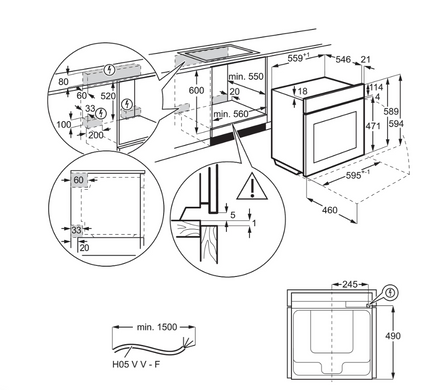 Духова шафа електрична Electrolux EOABS39WZ