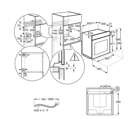 Духова шафа електрична Electrolux EOABS39WZ